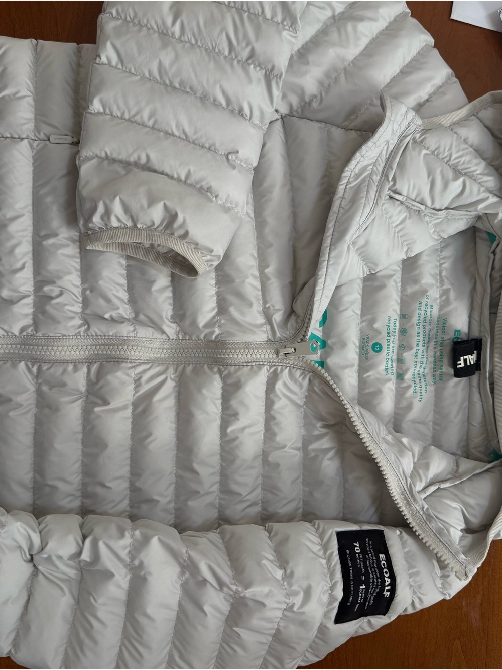 Kids White Eco-Friendly Packable Puffer Jacket